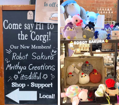 RobotSakura In Store at ARTISAN MRKT Local Toronto Crochet Gifts In Store at ARTISAN MRKT
